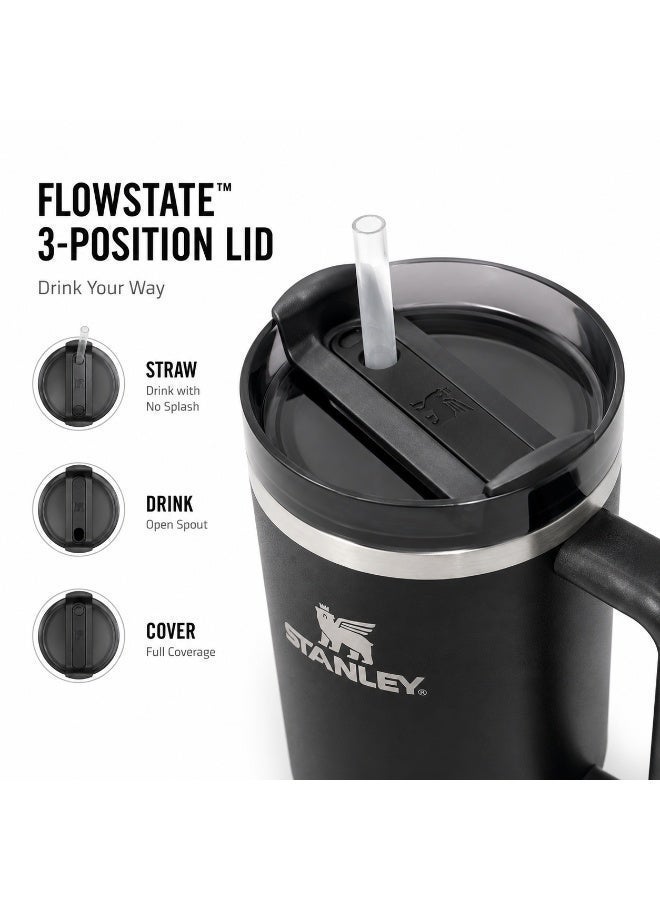 Stanley Quencher H2.0 FlowState Insulated Stainless Steel Tumbler with Lid and Straw - 40oz - Black - Image 3