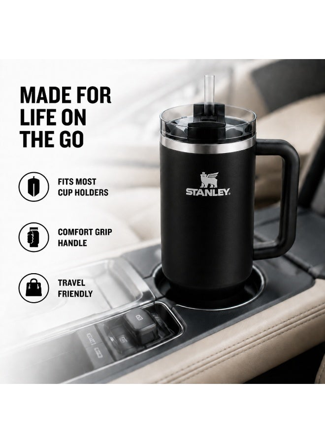 Stanley Quencher H2.0 FlowState Insulated Stainless Steel Tumbler with Lid and Straw - 40oz - Black - Image 2
