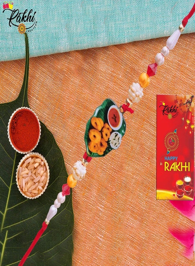 Case Creation Funny Cute Miniature Bracelet Rakhi (Set of 2) Idli Vada Shambhar Rakhi for Brother Cool Bhai/Rakhi for Bhai/Rakhi for Bhaiya/Rakhi for Kids/Rakhi for Sister / 2 Rakhi Combo - Image 3