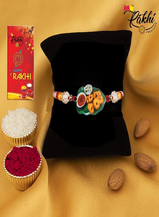 Case Creation Funny Cute Miniature Bracelet Rakhi (Set of 2) Idli Vada Shambhar Rakhi for Brother Cool Bhai/Rakhi for Bhai/Rakhi for Bhaiya/Rakhi for Kids/Rakhi for Sister / 2 Rakhi Combo - Image 2