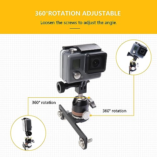 RERPRO for GoPro Action Camera Mount Holder for 2021 2022 2023 2024 2025 Ford Bronco 2/4 Door Exterior Accessories Hood Trail Sights Side Release Handle Mounting 360° Adjustable Black with Ball Mount - Image 4