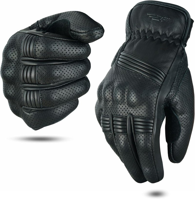 JAUNTY Motorcycle Gloves for Men and Women - Leather Touchscreen Racing Gloves - Image 1