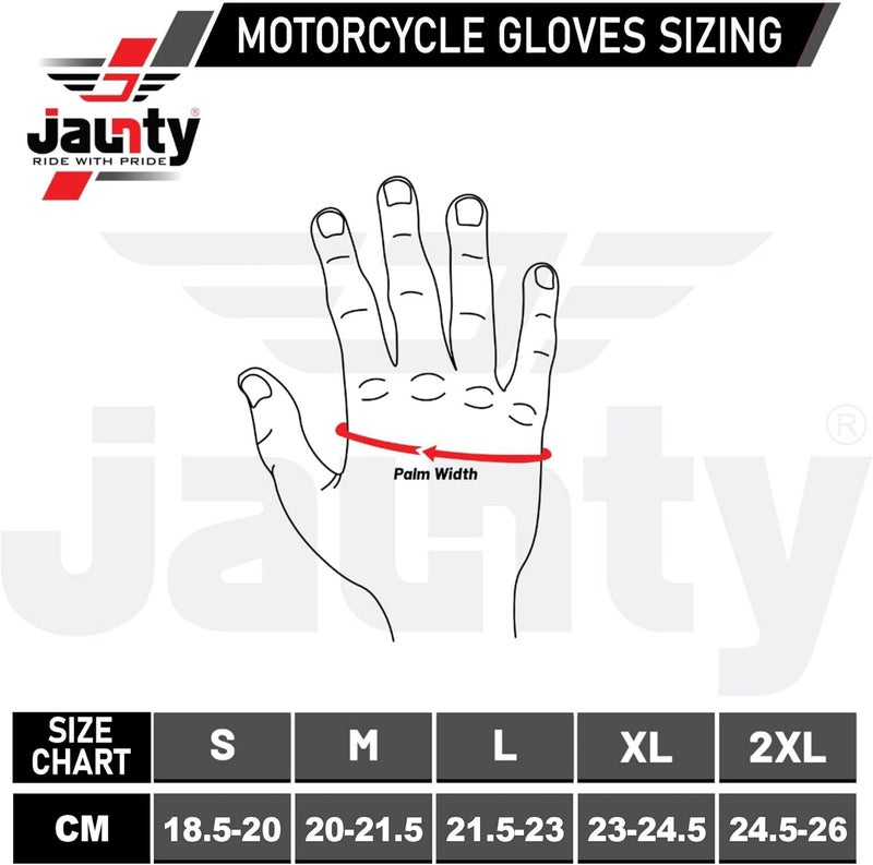 JAUNTY Motorcycle Gloves for Men and Women - Leather Touchscreen Racing Gloves - Image 5