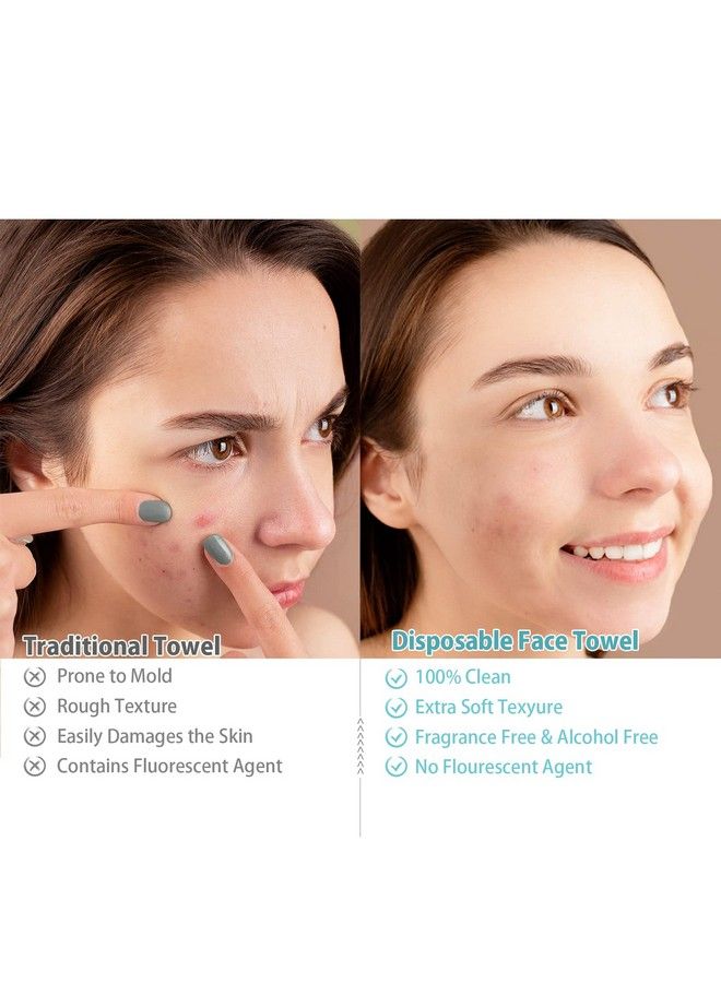 RUIJIU Disposable Face Towel Unscented Large Size 10"X 12" Disposable Face Cloths 100% Biodegradable Face Towel Skin Soft And Thick For Washing Face 2 Pack - Image 3
