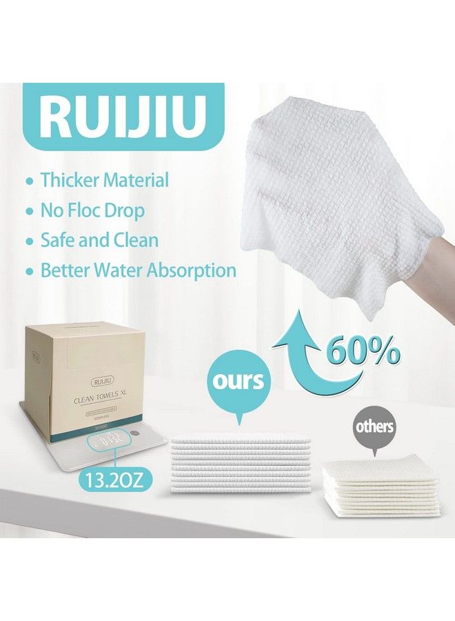 RUIJIU Disposable Face Towel Unscented Large Size 10"X 12" Disposable Face Cloths 100% Biodegradable Face Towel Skin Soft And Thick For Washing Face 2 Pack - Image 5