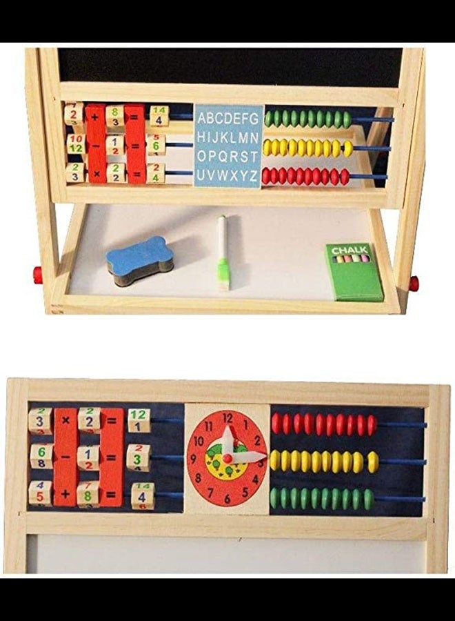 2-in-1 Kids Drawing Board - Magnetic Doodle & Whiteboard with Stand, Beige/White Double-Sided Art Easel - Image 3