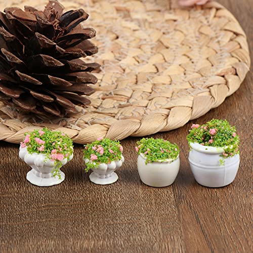 Tboxbo 4 Pcs Dollhouse Potted Plants Miniature Artificial Plant Bonsai Mini Flowerpot Miniature Dollhouse Kit Doll House Mini Plant For 1:12 Dollhouse Decor  Zgdyt67D1 - Image 3