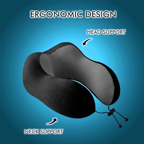 GREELI Neck Pillow for Travel – Comfortable Memory Foam Support, U-Shape Ergonomic Design, Portable for Flight Journeys, Lightweight Compact Build, Soft Washable Cover - Image 5