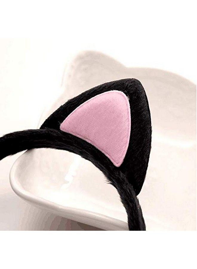 UPSTORE 2 Pcs Cute Cat Ears Headbands Velvet Cloth Wrapped Plastic Headwear Princess Hair Bands Hair Hoop Favors Holiday Cosplay Party Costume Hair Accessories For Girls Woman (Color Random) - Image 4