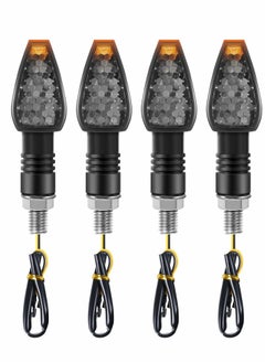 Excefore Motorcycle Turn Signal Lights, 4 Pcs 12V Universal Motorbike LED Indicator Blinker Amber Lamp Mini Stalk Arrow Light Front Rear Lights for Motorcycles  - Image 1