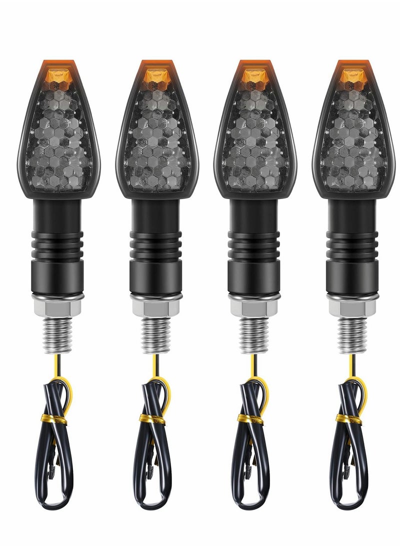 Excefore Motorcycle Turn Signal Lights, 4 Pcs 12V Universal Motorbike LED Indicator Blinker Amber Lamp Mini Stalk Arrow Light Front Rear Lights for Motorcycles  - Image 1