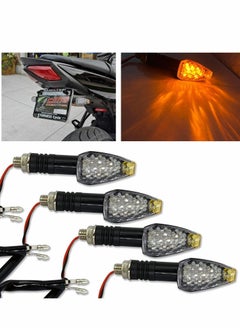 Excefore Motorcycle Turn Signal Lights, 4 Pcs 12V Universal Motorbike LED Indicator Blinker Amber Lamp Mini Stalk Arrow Light Front Rear Lights for Motorcycles  - Image 4