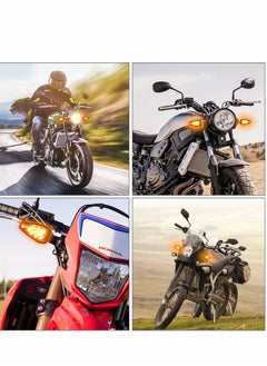 Excefore Motorcycle Turn Signal Lights, 4 Pcs 12V Universal Motorbike LED Indicator Blinker Amber Lamp Mini Stalk Arrow Light Front Rear Lights for Motorcycles  - Image 5