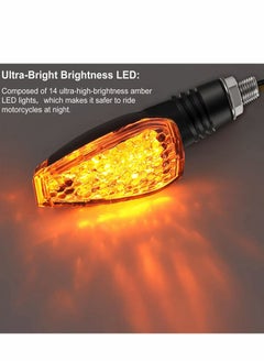 Excefore Motorcycle Turn Signal Lights, 4 Pcs 12V Universal Motorbike LED Indicator Blinker Amber Lamp Mini Stalk Arrow Light Front Rear Lights for Motorcycles  - Image 3