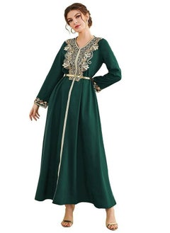 KUYING New Velvet Spliced Beaded Women's Dress Elegant Long Dress 