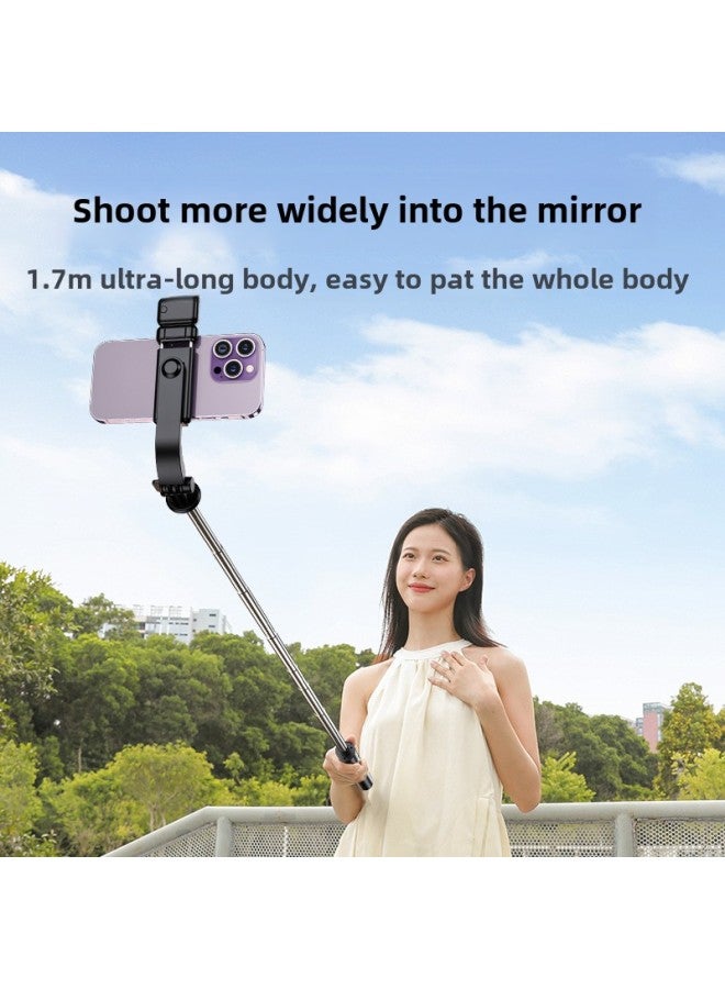 Mobile Phone Selfie Stick Extended Anti-shake Retractable Bluetooth Selfie With Beauty Light Remote Control Tripod Portable-Color:H1-Normal-Pink-Pull Up 1 M  - Image 3