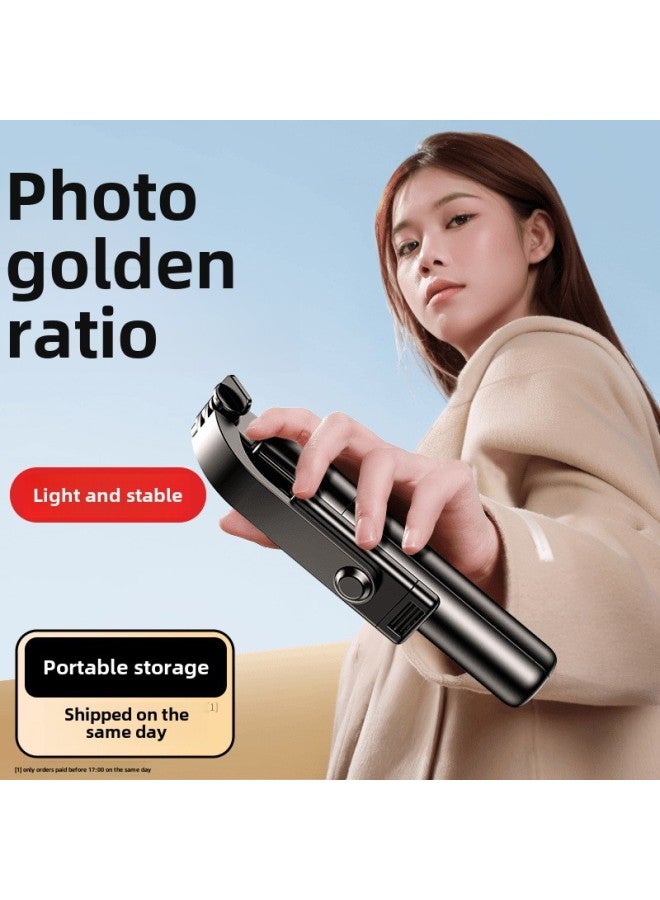 Mobile Phone Selfie Stick Extended Anti-shake Retractable Bluetooth Selfie With Beauty Light Remote Control Tripod Portable-Color:H1-Normal-Pink-Pull Up 1 M  - Image 2