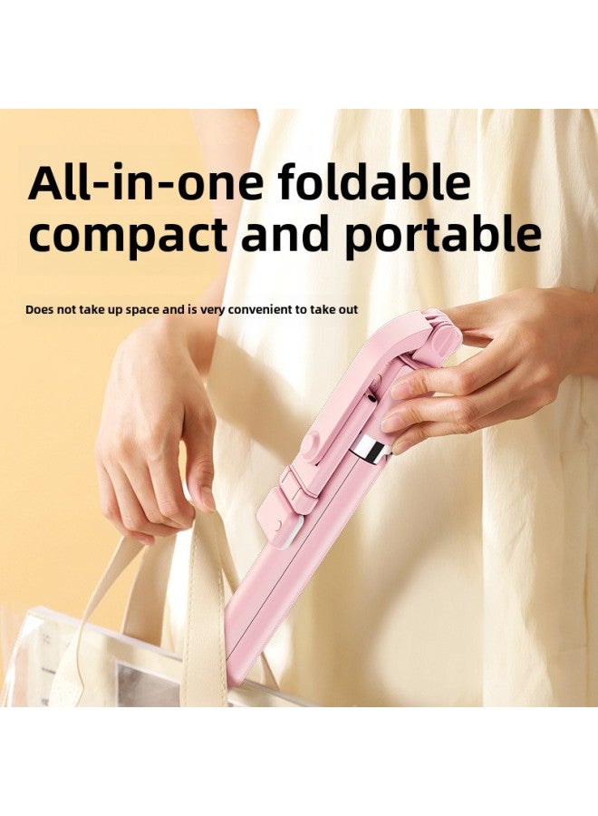 Mobile Phone Selfie Stick Extended Anti-shake Retractable Bluetooth Selfie With Beauty Light Remote Control Tripod Portable-Color:H1-Normal-Pink-Pull Up 1 M  - Image 5