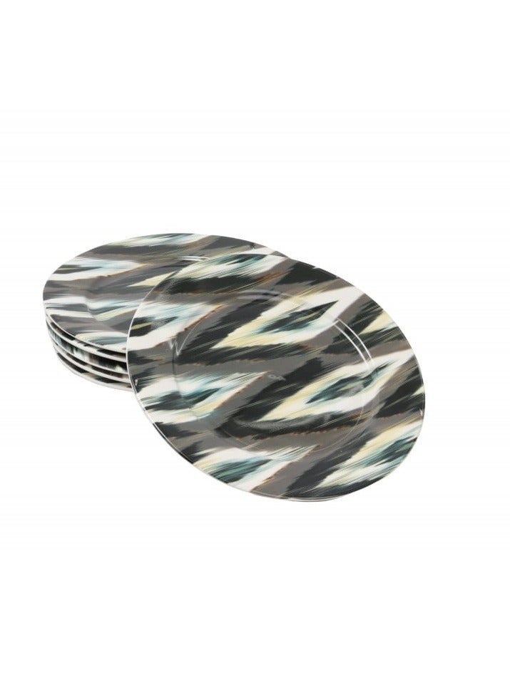 HOMEVEO Luxury porcelain dinner set, 6 pieces, gray, 20 x 20 - Image 2