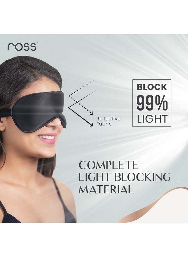 ROSS 100% Mulberry Silk Sleep Mask Eye Mask Super Smooth For Blind Fold (Black) - Image 4