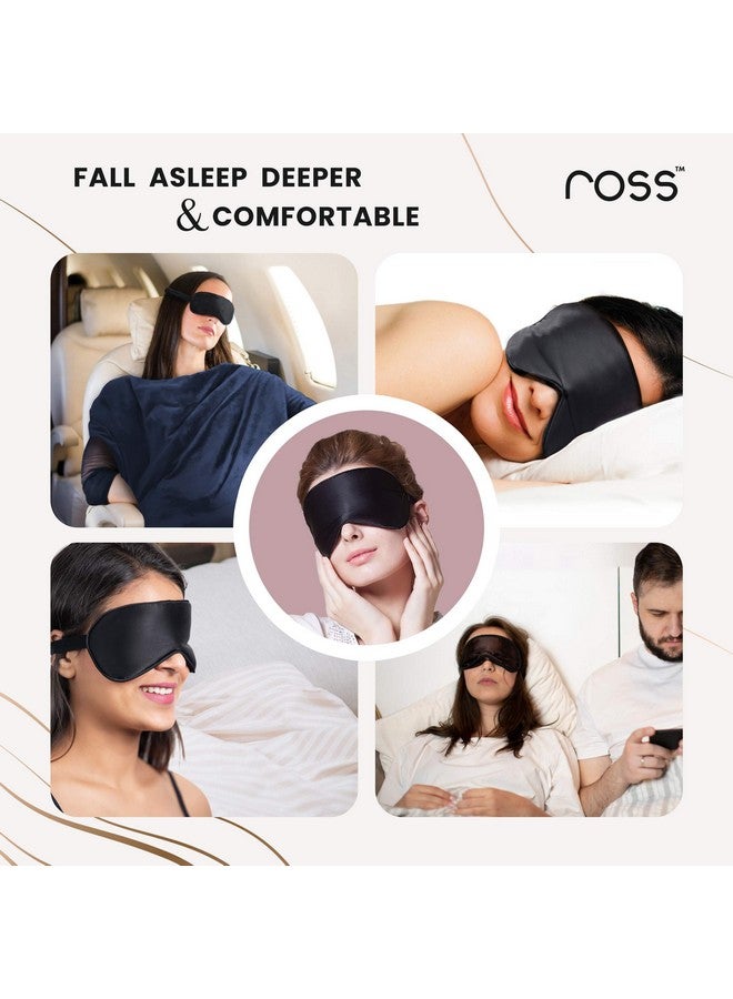 ROSS 100% Mulberry Silk Sleep Mask Eye Mask Super Smooth For Blind Fold (Black) - Image 5