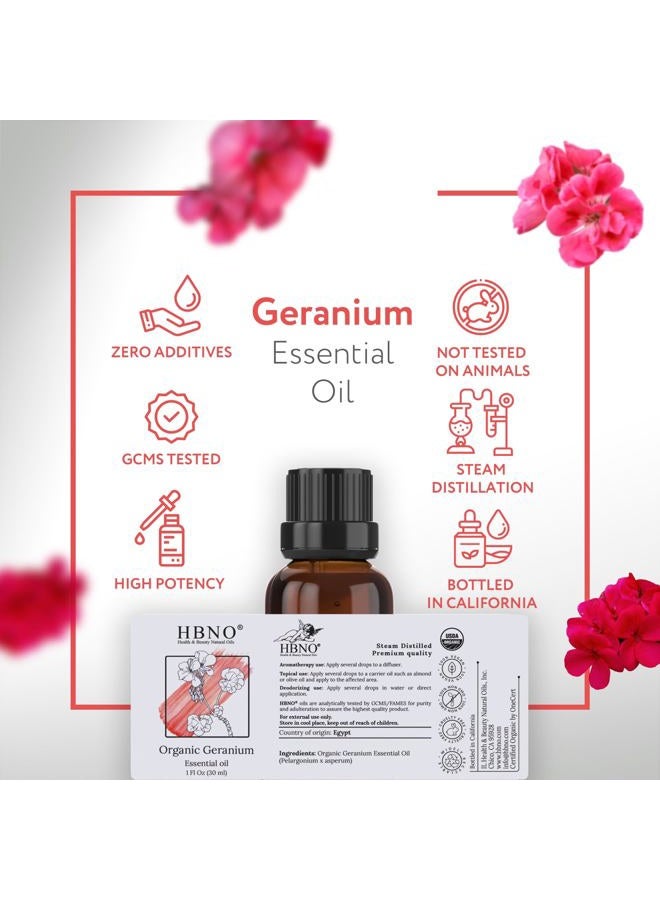hbno Geranium Essential Oil 1 oz (30ml) - 100% Pure & Natural Geranium Oil, Steam Distilled - Perfect for Aromatherapy, DIY, Candle Making, Soap Making & Diffusers - Image 4