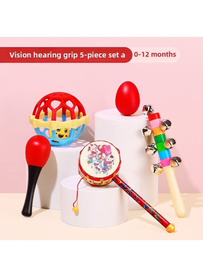 Baby Chasing Red Ball Vision Training Baby Hand Catch Ball Small Cloth Ball Toy Newborn Early Education 3 Months 2 Vision-Color:[Affordable] 5 Piece Set A(0-12 Months) - Image 1