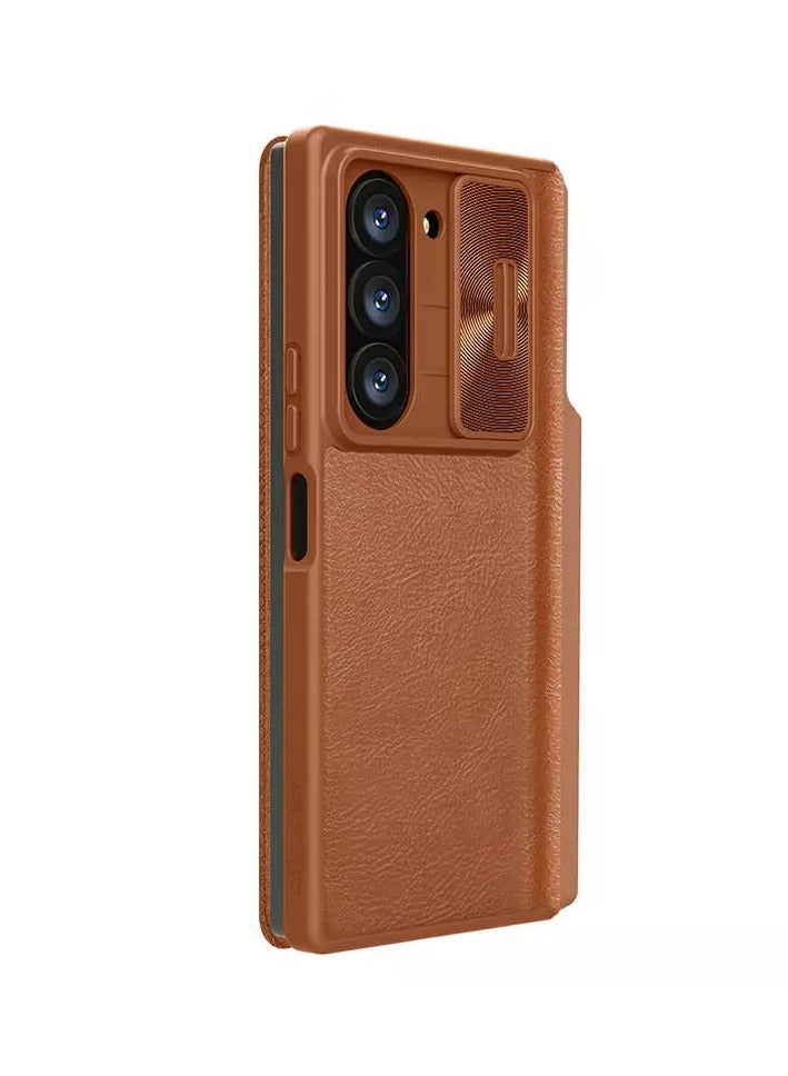 Nillkin Qin Pro Leather case for Samsung Galaxy Z Fold 6 5G - Brown - Image 2