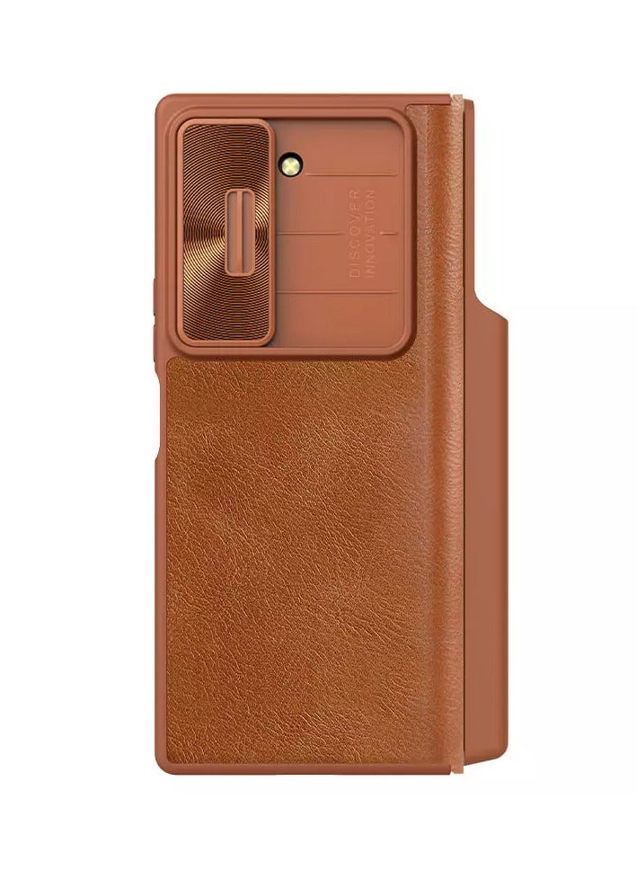 Nillkin Qin Pro Leather case for Samsung Galaxy Z Fold 6 5G - Brown - Image 4