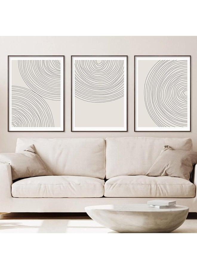 Home Trove Minimalist Circle Geometric Line Art Boho Wall Art Set of 3 Neutral Abstract Canvas Painting Pictures Boho Prints Wall Art Unframed Artwork Posters for Bedroom Living Room Wall Decor 12X16 Inch  - Image 5