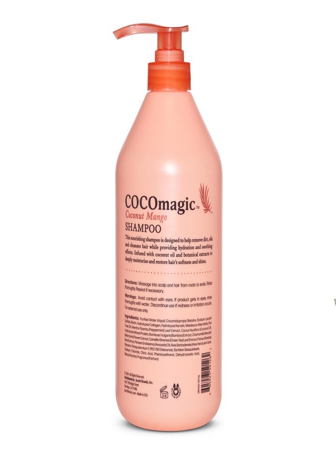 Cocomagic Coconut Mango Nourishing Shampoo | Coconut Oil and Botanical Extracts | Strengthen, Restore Softness and Shine | Paraben Free, Made in USA (32 Fl Oz) - Image 2
