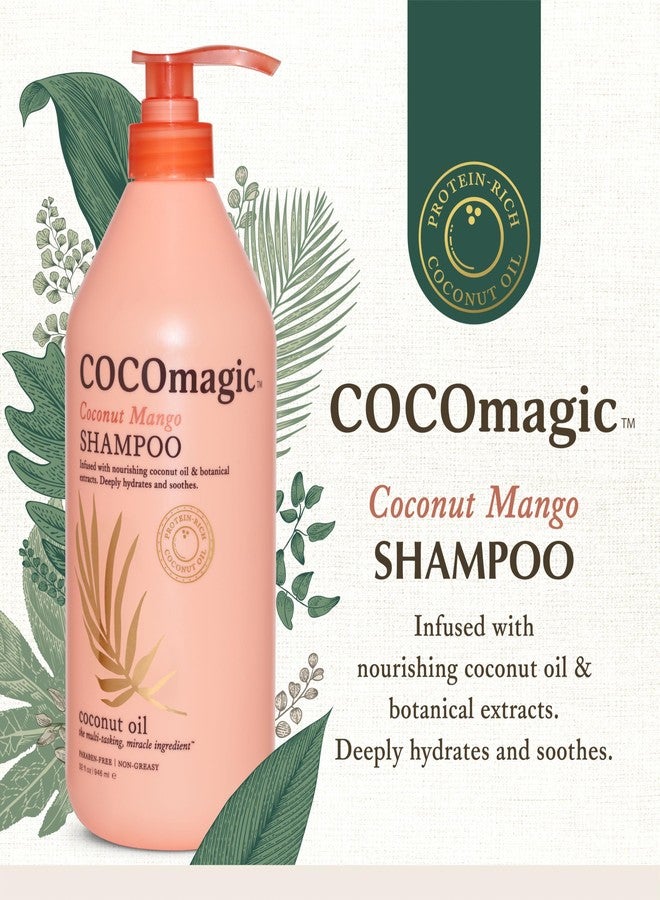 Cocomagic Coconut Mango Nourishing Shampoo | Coconut Oil and Botanical Extracts | Strengthen, Restore Softness and Shine | Paraben Free, Made in USA (32 Fl Oz) - Image 3
