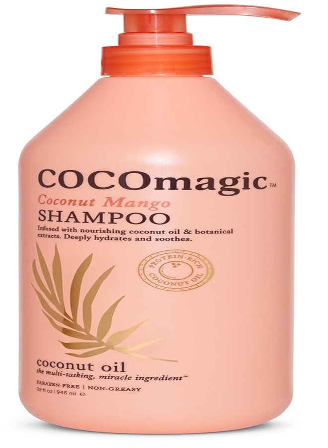 Cocomagic Coconut Mango Nourishing Shampoo | Coconut Oil and Botanical Extracts | Strengthen, Restore Softness and Shine | Paraben Free, Made in USA (32 Fl Oz) - Image 1