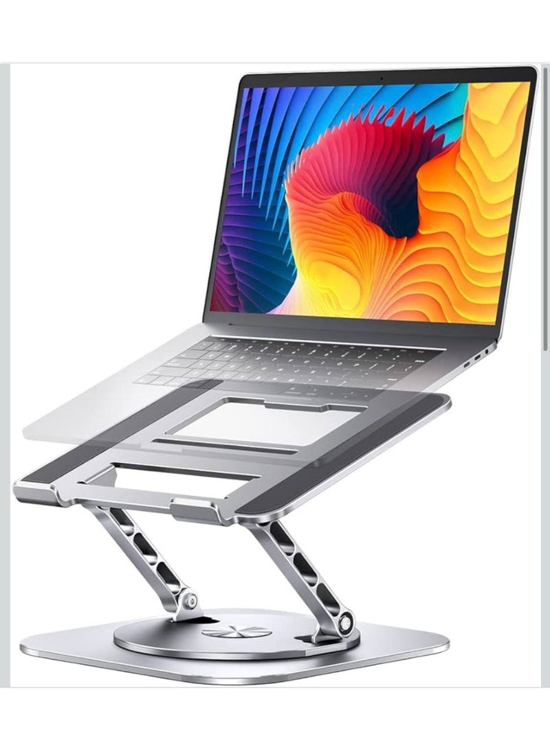 NAMA Laptop Tablet Stand Foldable Carbon Steel Portable - 360 Degree Rotatable Non Slip Base -Ergonomic Adjustable Angle And Height Laptop Stand Holder for Desk for 11 to 18 inch Laptop - Image 1