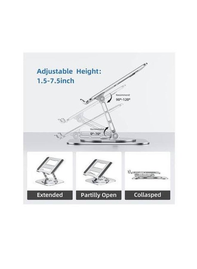 NAMA Laptop Tablet Stand Foldable Carbon Steel Portable - 360 Degree Rotatable Non Slip Base -Ergonomic Adjustable Angle And Height Laptop Stand Holder for Desk for 11 to 18 inch Laptop - Image 2