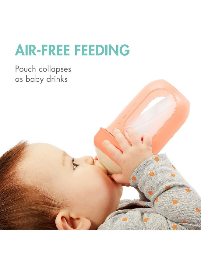 Boon® NURSH® Reusable Silicone Pouch Bottles - Mint, 8oz, (3pk) - Image 2