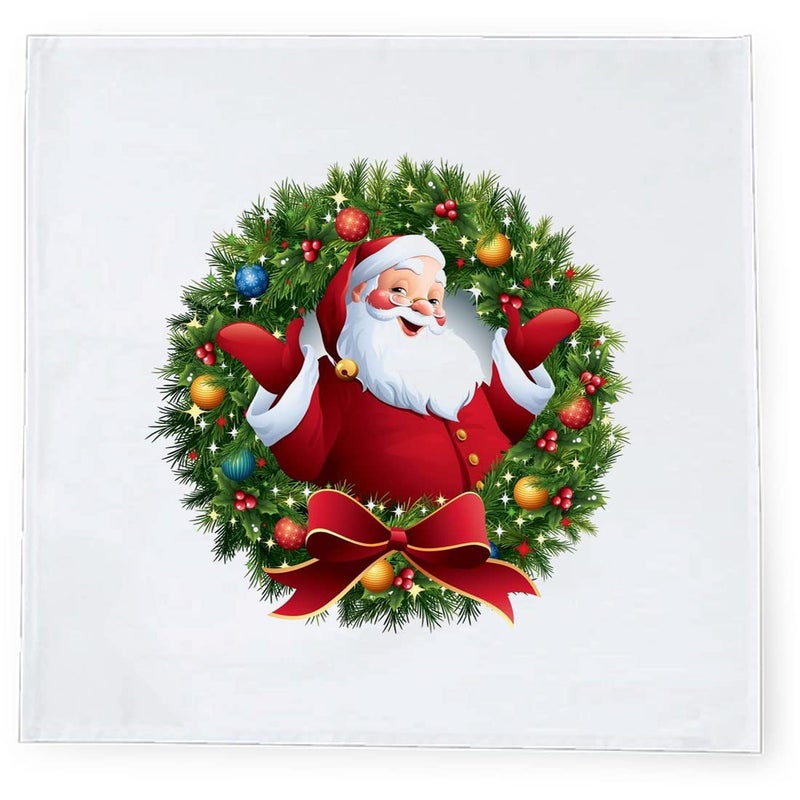 Khakee 6 Pcs Christmas Theme Silk Table Napkins 10x 10 for Xmas Decoration Christmas OrnamentsChristmas Giftxmas21681 - Image 3