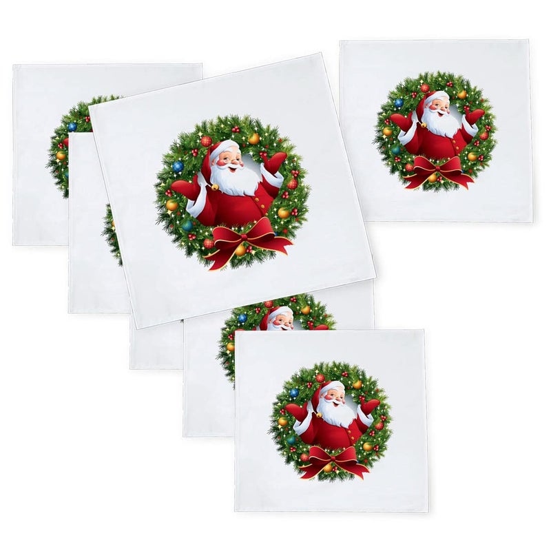 Khakee 6 Pcs Christmas Theme Silk Table Napkins 10x 10 for Xmas Decoration Christmas OrnamentsChristmas Giftxmas21681 - Image 1