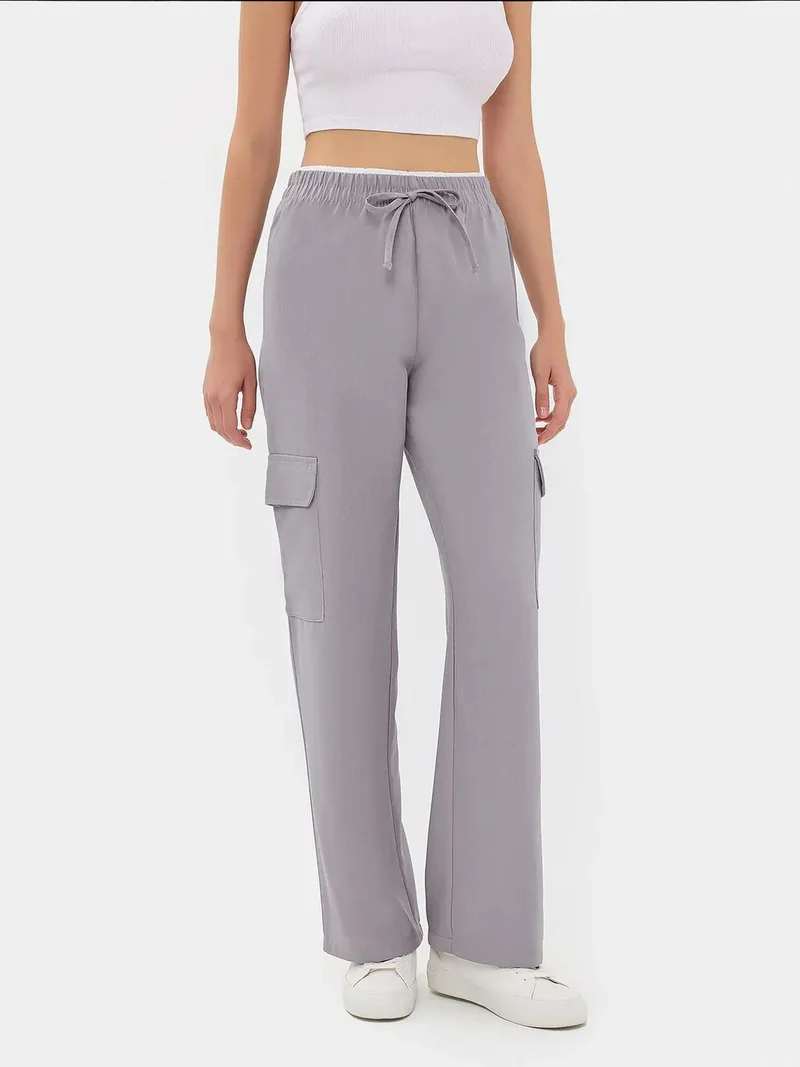 Hiccup High-Waist Straight-Leg Trousers with Belt Detail