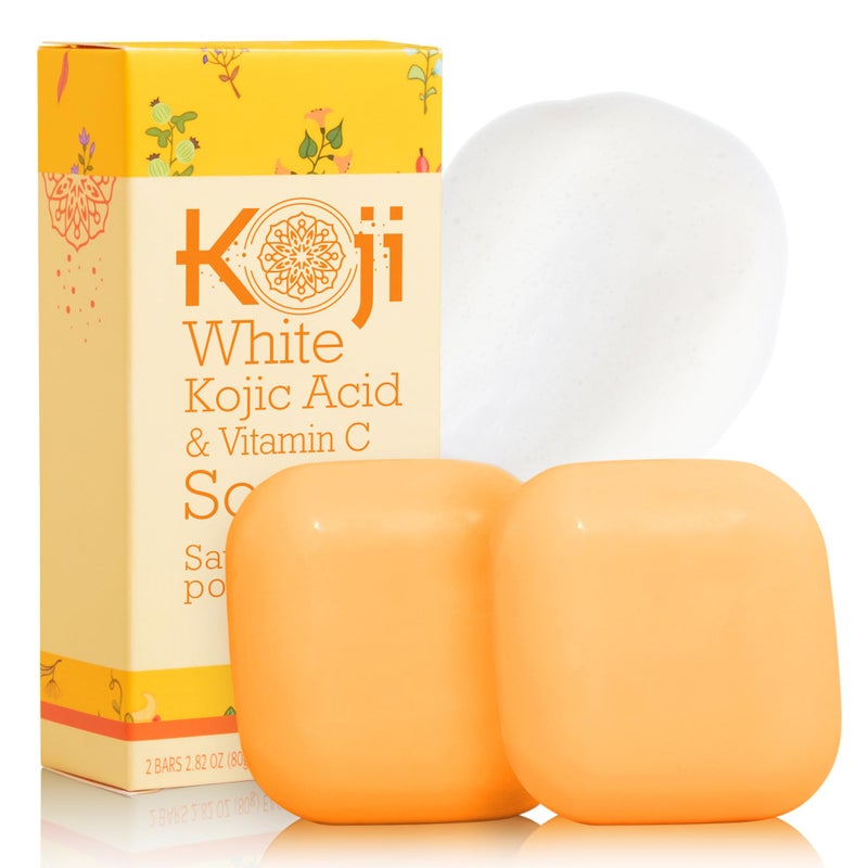 Koji White Kojic Acid & Vitamin C Brightening Soap, Hydrating Face & Body For Radiant Glow Skin, Nourishing, Moisturizing, Cleansing Bar, Vegan, Paraben-Free, 2.82 oz (2 Bars) - Image 1