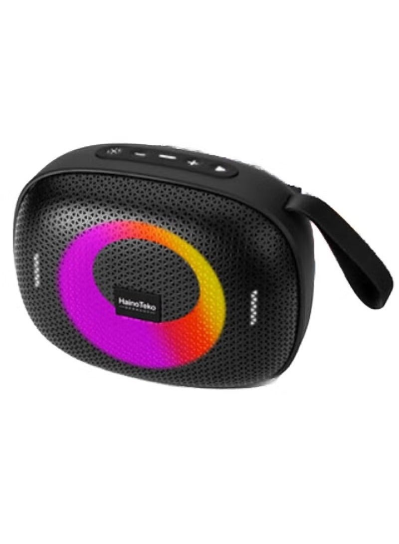Haino Teko S31 Mini Wireless Speaker Bluetooth Speaker Portable Bluetooth Wireless Speaker With Full Body Light Show, TWS Pairing, RGB Lights, AUX-In, Card Slot, USB-C, Bluetooth And FM Radio Speaker Portable Speaker For Indoor & Outdoor Party - Image 1