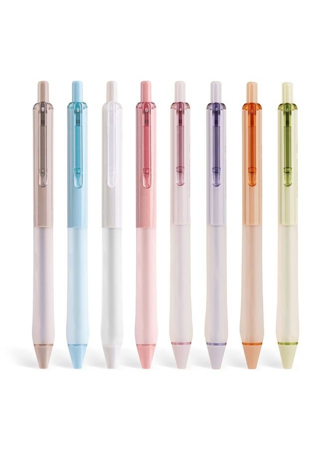 WRITECH Gel Ink Retractable Pens: Black Ink 0.7mm medium Fine Point Pen Set, Extra Smooth Tip No Bleed Smear Smudge Refillable Clickable Pens Bulk for Writing Journaling Multicolor 8ct - Image 1