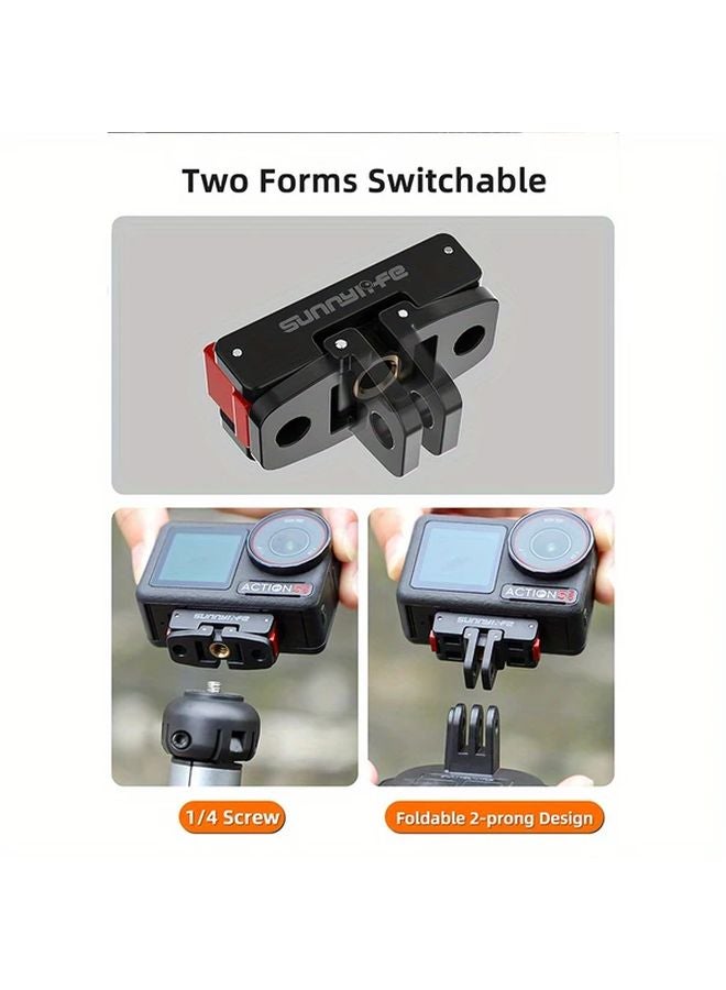 DJI Osmo Action Magnetic Quick Release Plate Foldable Aluminum Adapter 360 Rotation - Image 5