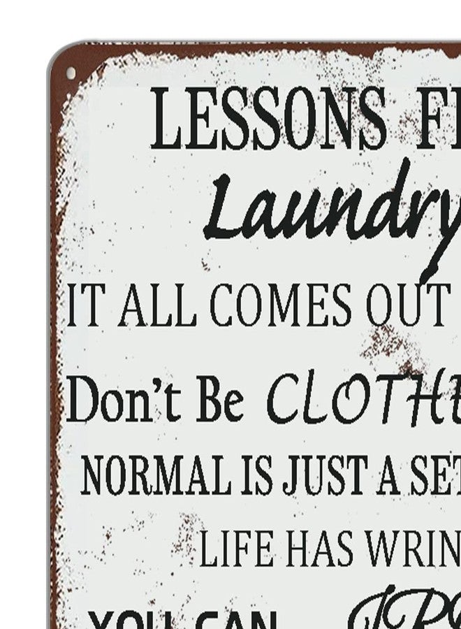 Skyocean Funny Laundry Room Rules Metal Tin Sign Wall Decor Rustic Farmhouse Laundry Sign for Home Decor Gifts 8 x 12 inch - Image 2