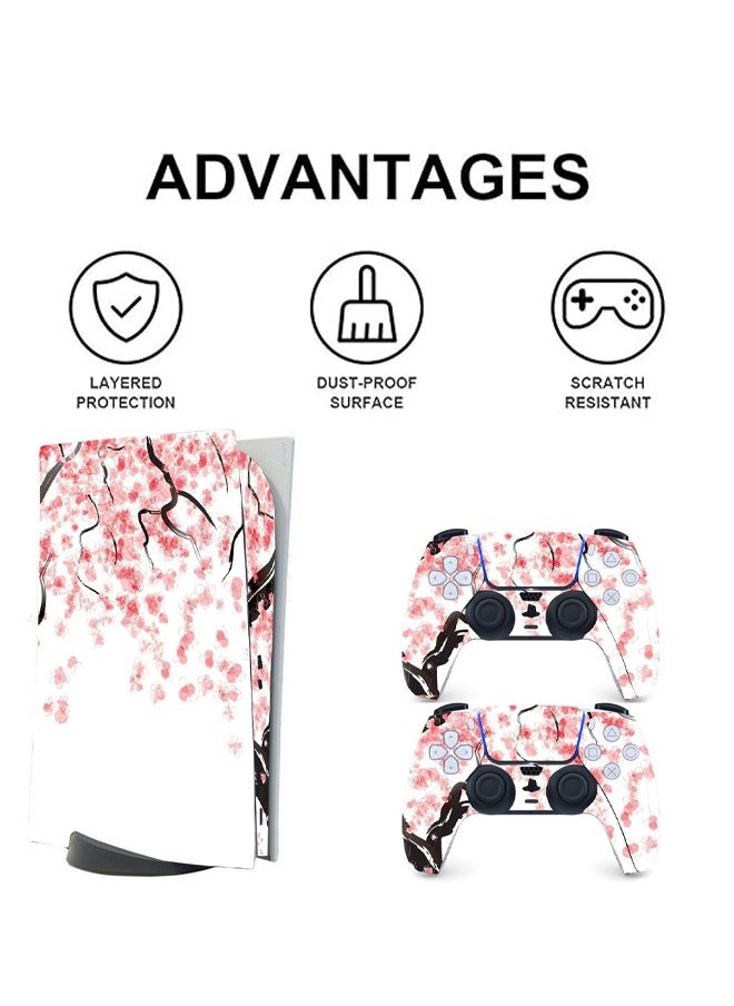 Colorskin Sony PS5 Digital Version Console and Controller Accessories Cover Skins Controller Skin Gift Skins for PS5 Vinyl Decal Cover for Playstation 5 Console Full Set PS5 Sakura Multicolour  - Image 2