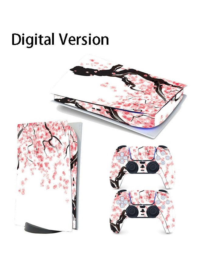 Colorskin Sony PS5 Digital Version Console and Controller Accessories Cover Skins Controller Skin Gift Skins for PS5 Vinyl Decal Cover for Playstation 5 Console Full Set PS5 Sakura Multicolour  - Image 1