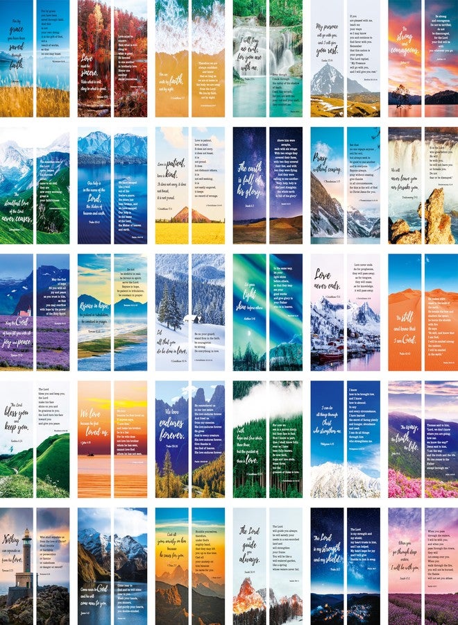 Gethelud 120 PCS Bible Bookmarks with 30 Designs, Double Sided Printing, Christian Motivational Verses for Women, Men, Church & Office Supplies, Book Lovers (2.4 inch x 6.1 inch) - Image 1