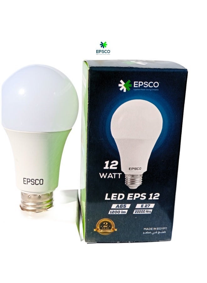 EPSCO Bulb 12 Watt - 1200 Lumens -  White - E27 - Image 2