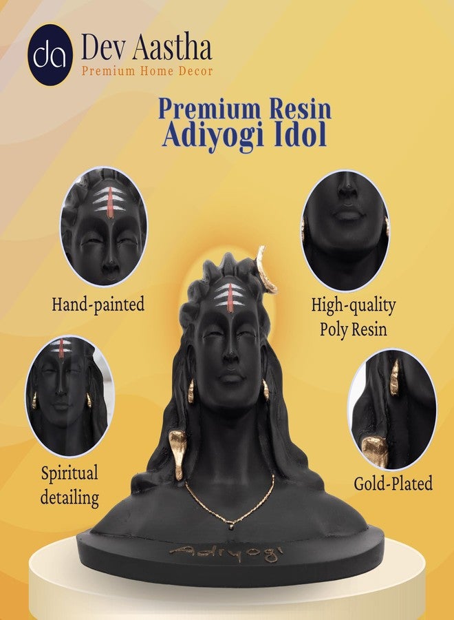 Dev Aastha Resin Large Adiyogi Shiva Statue for Car Dashboard| Adiyogi Statue for Home Decor Pooja Room Office| Mahadev Murti Lord Shiva Idol Gift for Diwali Maha Shivratri Housewarming Birthday - Image 3