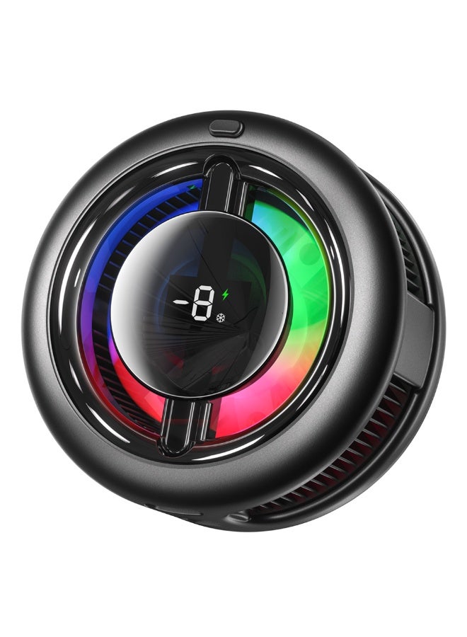 ميمو مبرد هاتف مغناطيسي CX19 مع شحن لاسلكي بقوة 15 واط – مروحة تبريد بإضاءة RGB LED، لوحة تبريد للهاتف بتقنية أشباه الموصلات، تبريد سريع قابل للتعديل، وشاشة رقمية لعرض درجة الحرارة؛ متوافق مع هواتف iPhone وAndroid والهواتف الداعمة لتقنية MagSafe. - Image 2